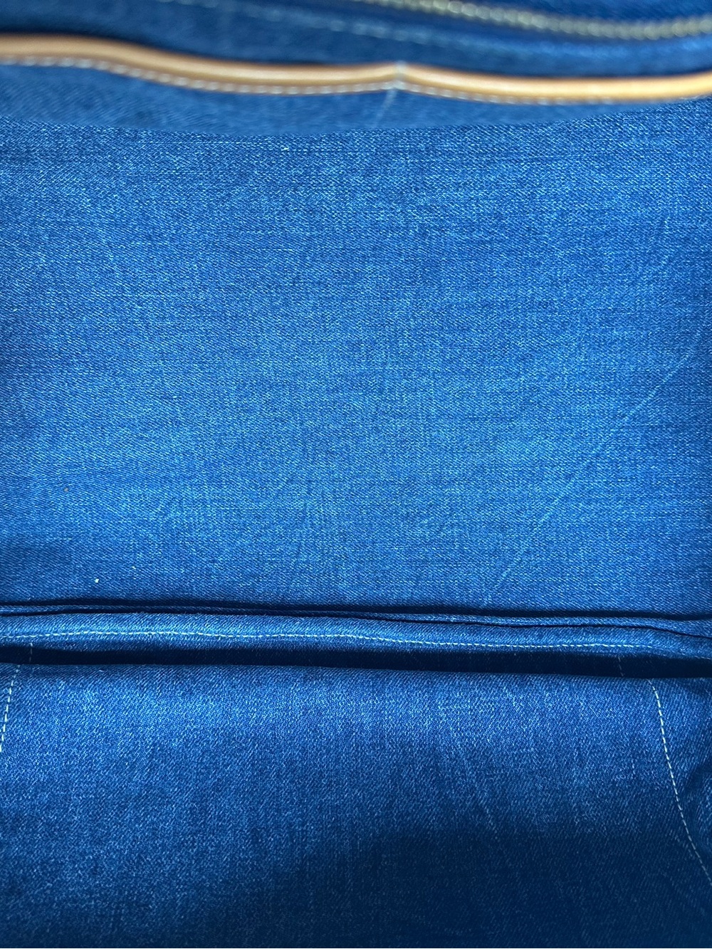 Authentic Prada Canapa Large GM Denim Travel Tote Weekender Bag Blue Italy - Picture 13 of 16